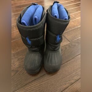 Ralph Lauren Polo Kids Black and Blue Snow Boots size 10